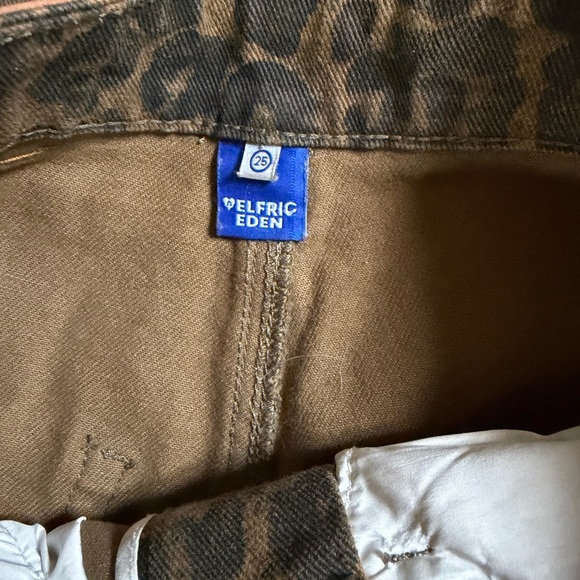 Aelfric Eden Brown Leopard Print Straight Leg Jeans - Picture 2 of 3